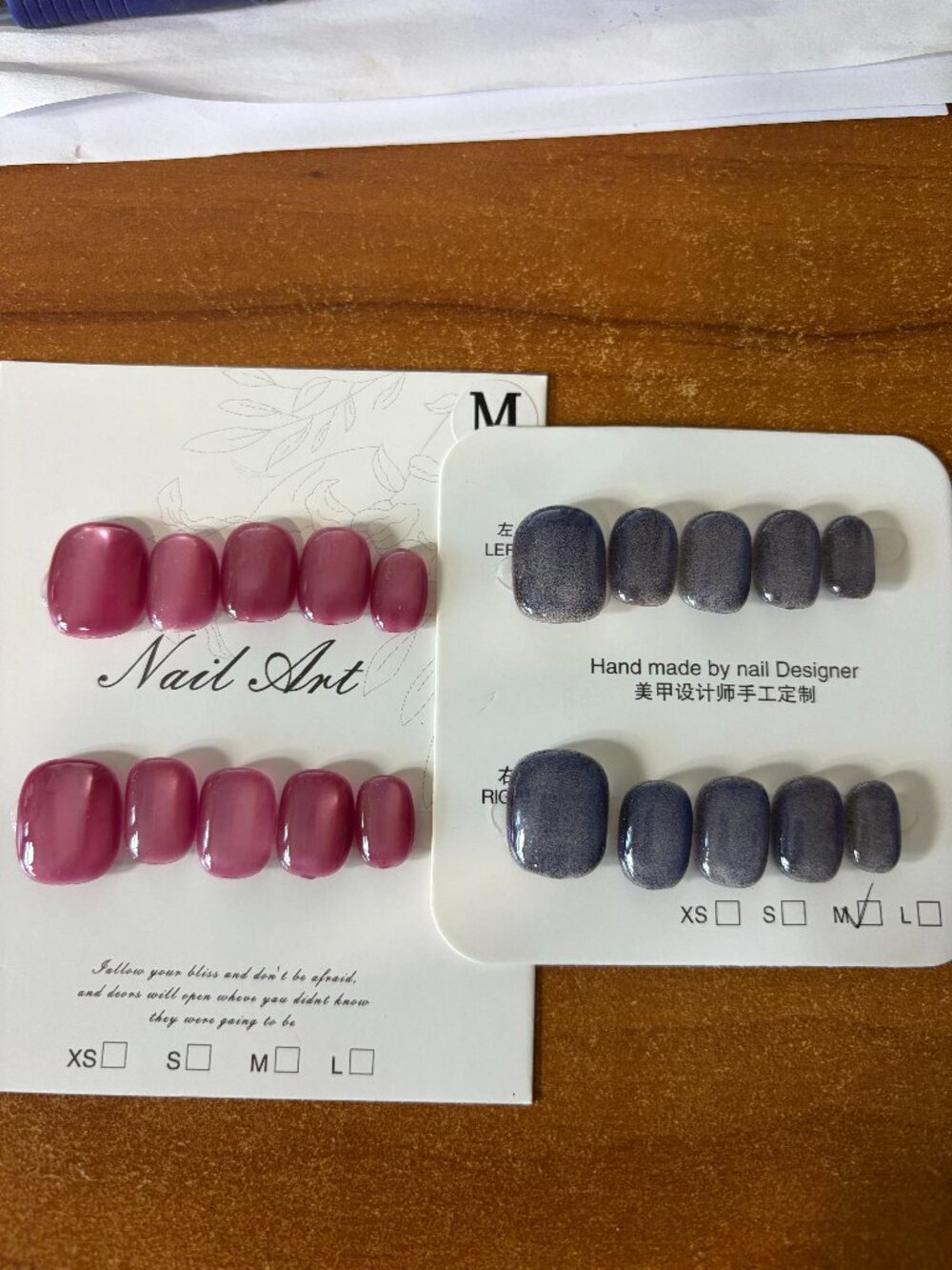 NAILS PRESS ON - 2 PAIR - MAUVE & PURPLE